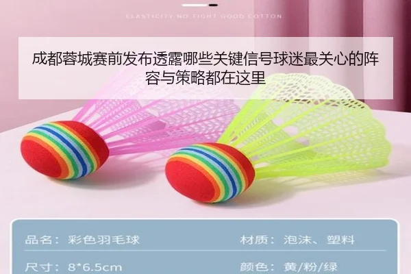 成都蓉城赛前发布透露哪些关键信号球迷最关心的阵容与策略都在这里 | youbo tiyu